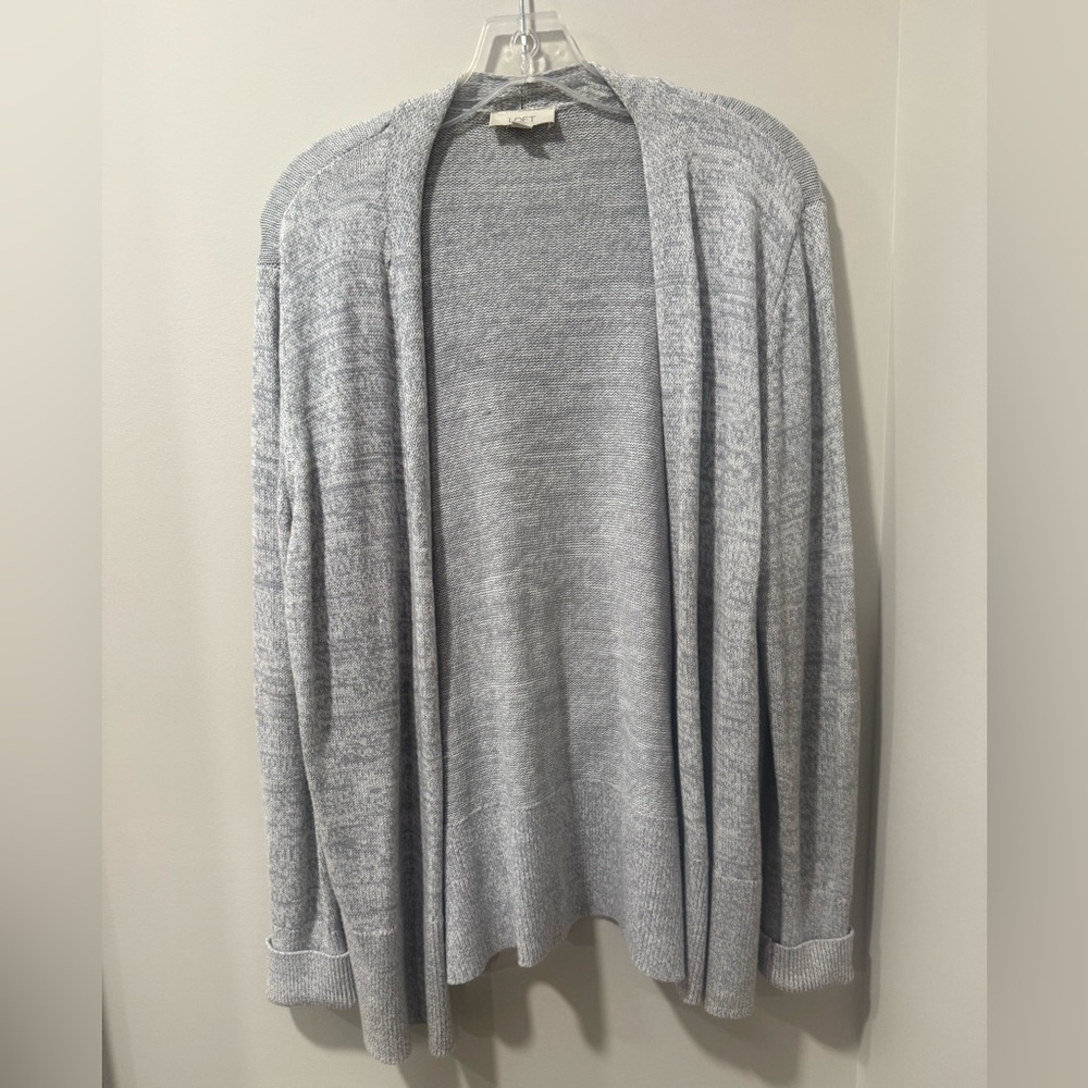 LOFT Heather Gray Knit Cardigan